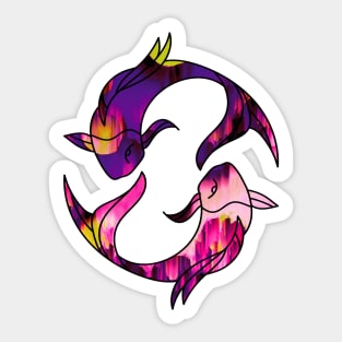 Koi Fish Trippy Glitch Art Psychedelic Glitchcore Sticker